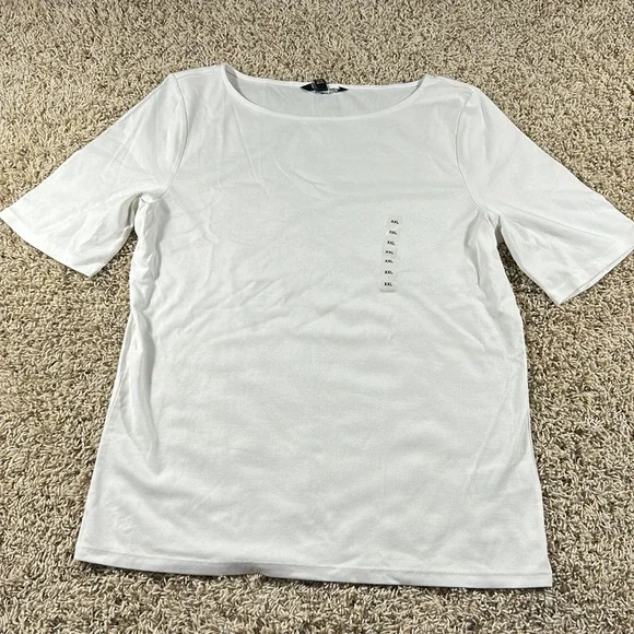 Lauren Ralph Lauren- Boat-Neck White Blouse - Size XXL - Picture 1 of 5